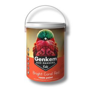 Genkem Kidz Eco-Rangers Room Paint - Bright Coral Red