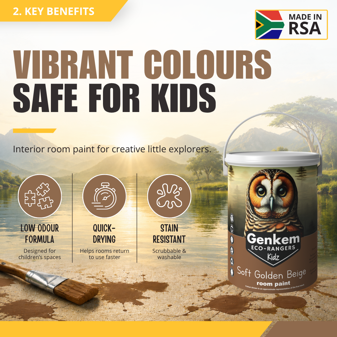 Genkem Kidz Eco-Rangers Room Paint - Soft Golden Beige - Image 2