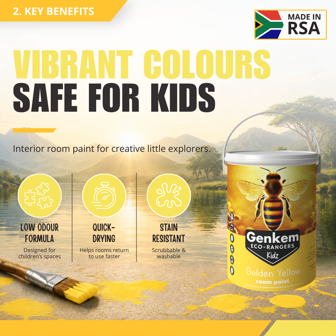 Genkem Kidz Eco-Rangers Room Paint - Golden Yellow - Image 2
