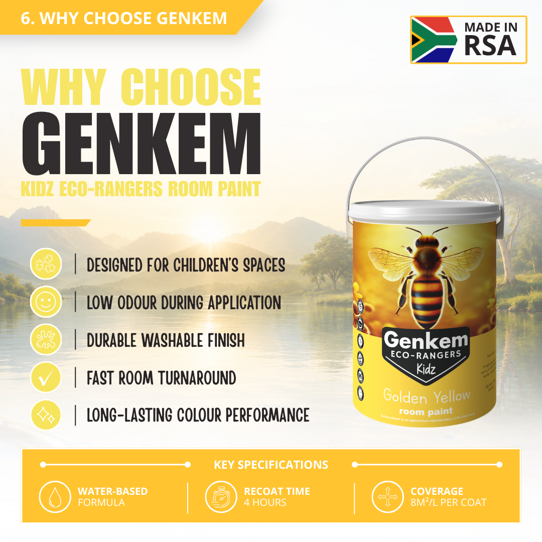 Genkem Kidz Eco-Rangers Room Paint - Golden Yellow - Image 6