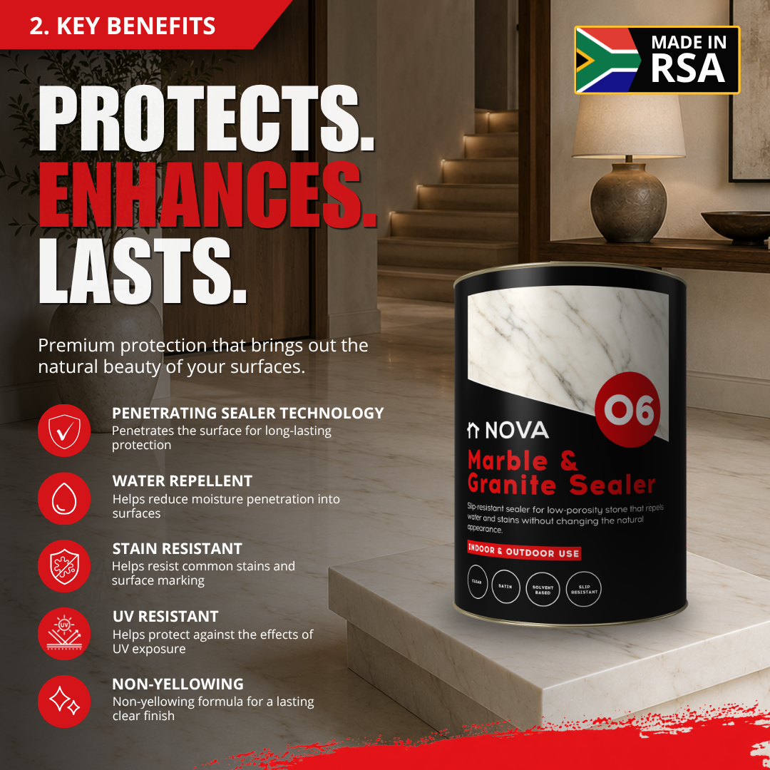 Nova 06 Marble & Granite Sealer Natural Finish - Image 2