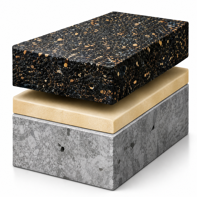 Rubber Flooring and Resilient Surface system layers